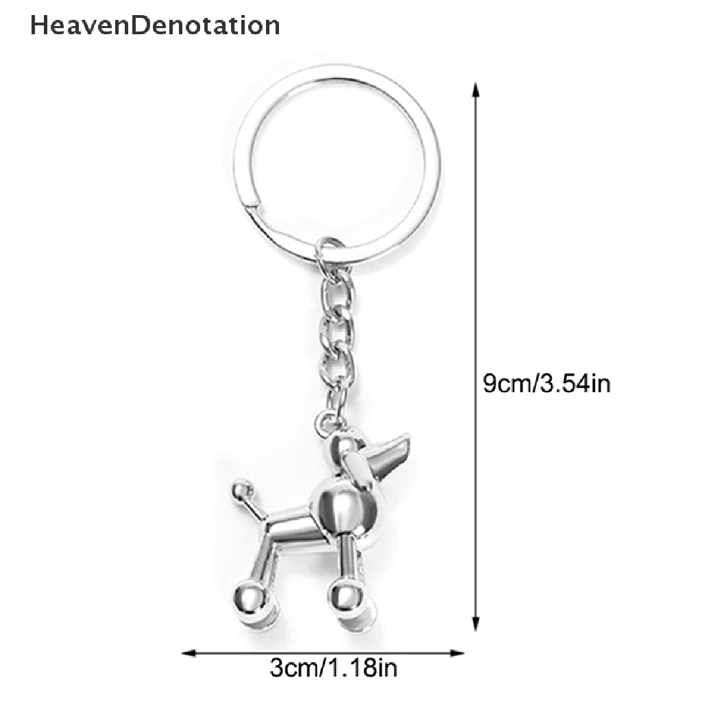 [HeavenDenotation] Kreatif 3D Pet Poodle Keychain Lucu Gantungan Kunci Untuk Wanita Pria Lucky Dog Key Chain HDV