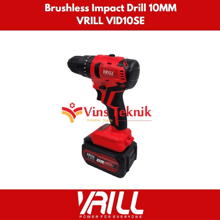 Brushless Impact Drill Mesin Bor Baterai 10Mm Vid 10 Se Vrill Vid10Se