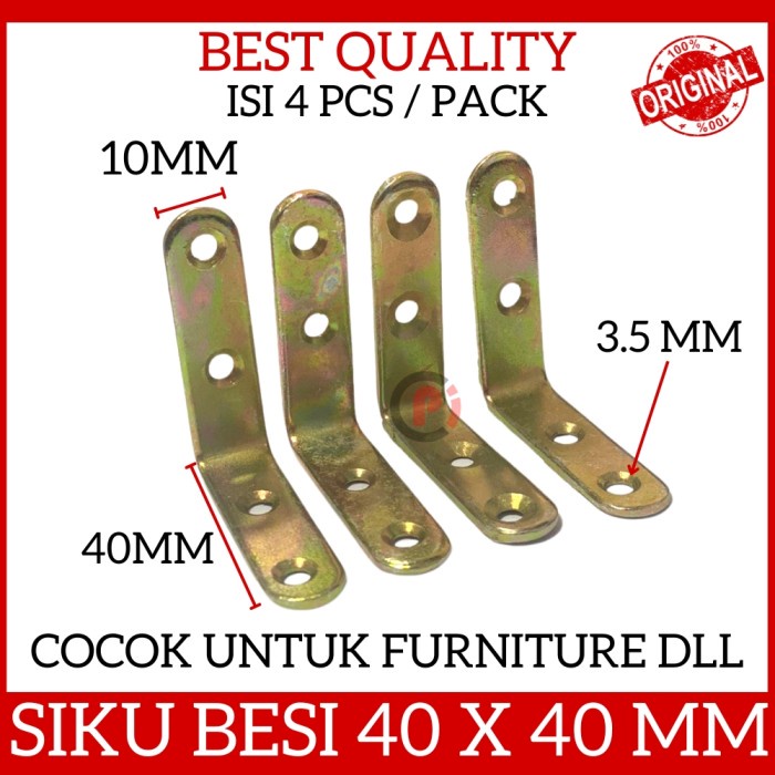 Isi 4 Siku Besi Untuk Rak Atau Furniture Lemari Ukuran 40 x 40mm 4cm