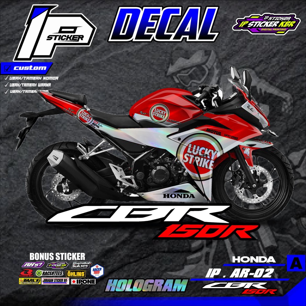 (COD) STICKER DECAL FULL BODY HONDA CBR 150R (LUCKY STRIKE) - Sticker Variasi List MOTOR HONDA CBR 1