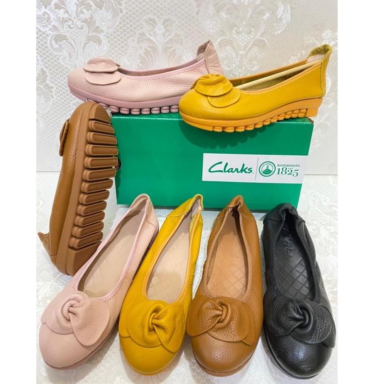 Murah Meriah PROMO Sepatu CLARKS BOW Wanita (include Box) 100 % kulit sapi