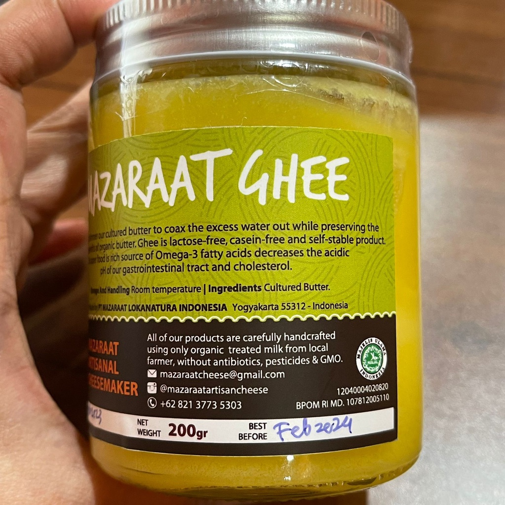 Clarified Butter Mazaraat Ghee Organik 200gr / Butter Organik / Organic Ghee 200gr