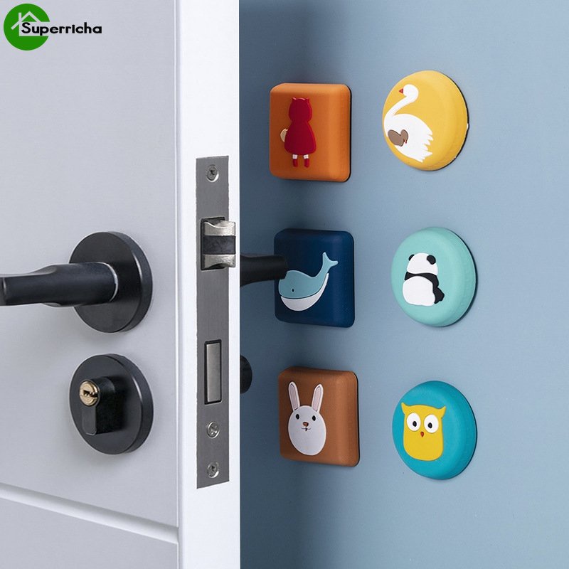 Hot Sale/Silicone Self Adhesive Cartoon Door Stopper/Silikon Pelindung Dinding Pad/Pegangan Pintu Bumper Penyangga Pengaman/Peredam Crash Pad/Stopper Pintu Kartun