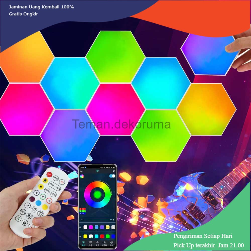 TD - LMP Yabstrip Lampu Hias Hexagonal LED RGB Smart App Control 10 PCS - HD003