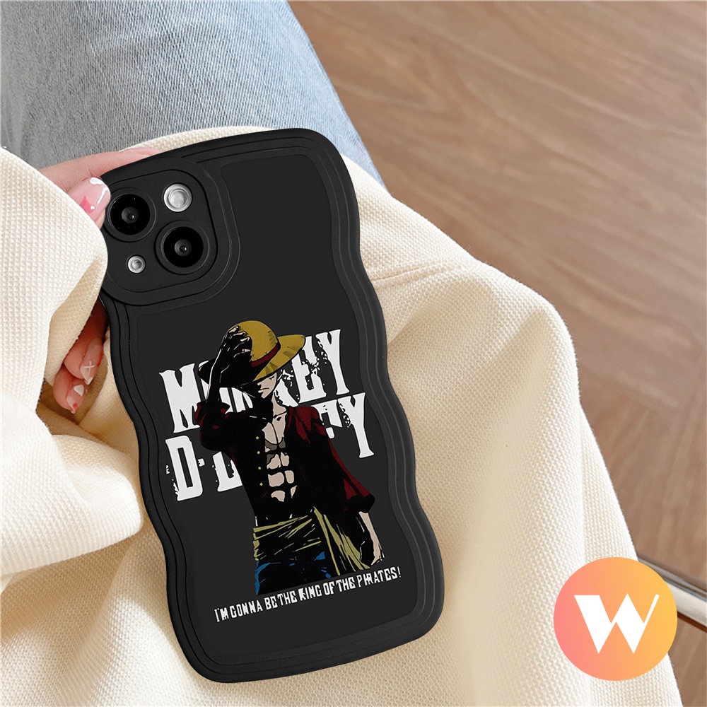 Kartun Luffy Anime One Piece Cover Untuk Samsung A04s A13 A50s A02s A03s A50 A31 A23 A32 A12 A20 A04 A30s A21s A22 A52 F22 A04E M32 A51 A33 A11 A52s A53 M22 Wavy Edge Soft Tpu Case