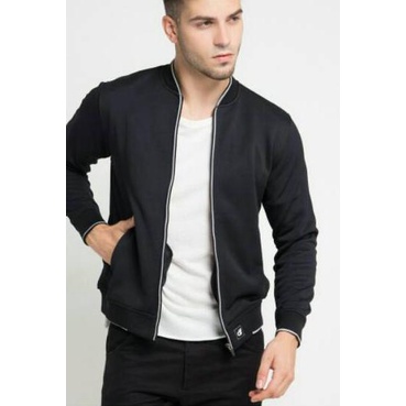 ❈ d&f Jaket pria Bomber - Hitam ➱