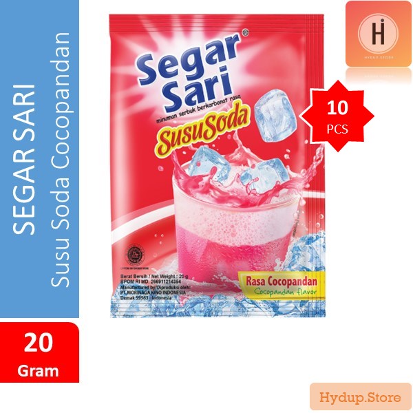 

Segar Sari Serbuk Susu Soda Cocopandan Renceng isi 10 Kemasan 20 Gram