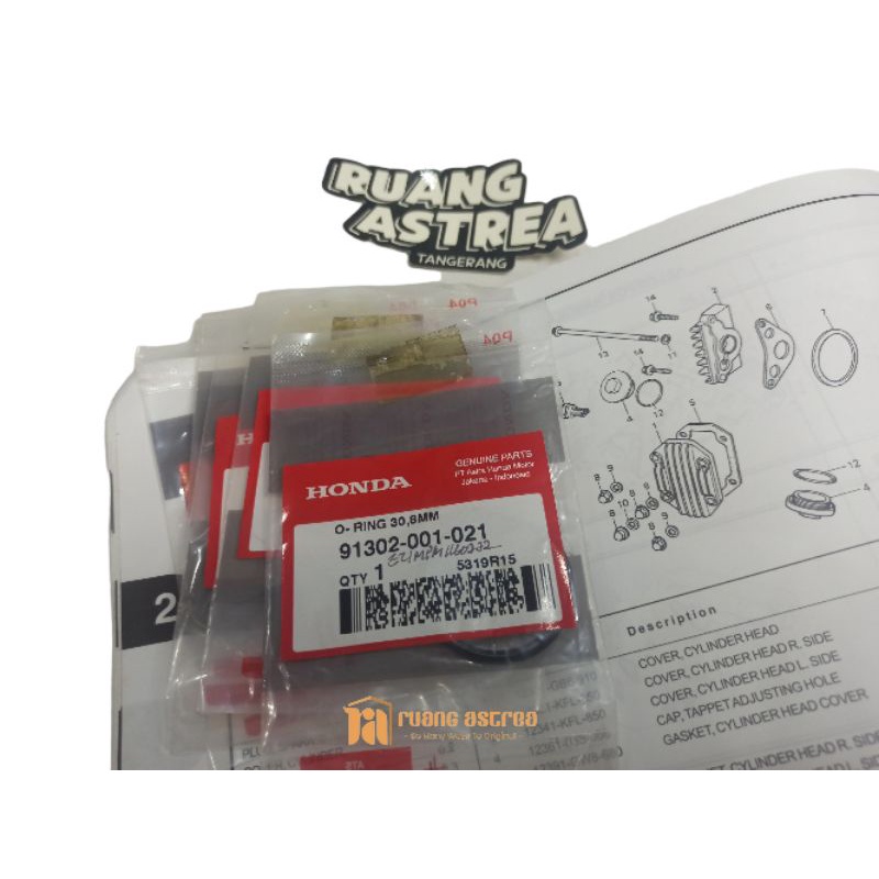 SEAL O RING SIL TUTUP KLEP 30.8 MM HONDA BEBEK ASTREA GRAND SUPRA ASLI ORI ORIGINAL