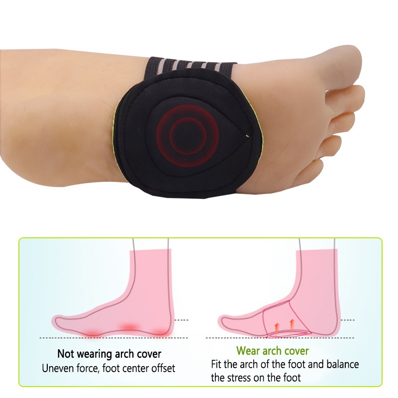 Arch pad bagian tipis kaki datar pria dan wanita setengah ukuran pad foot arch support foot pad elastic bandage foot care insole