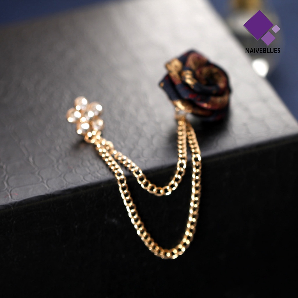 &lt; Naiveblues &gt; Pin Bros Bentuk Mawar Aksesori Electroplating Shiny Lapel Brooch Pakaian
