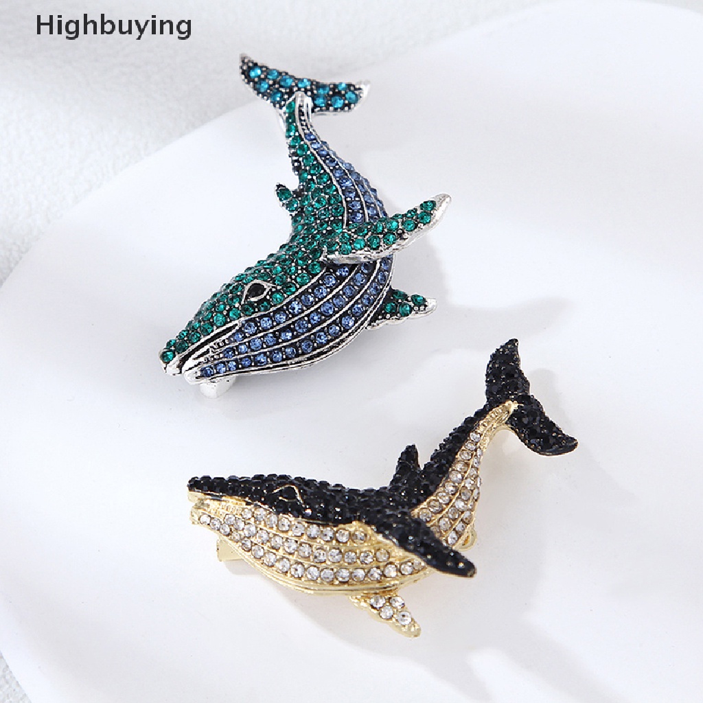 Hbid Fashion Berlian Imitasi Paus Bros Untuk Wanita Perhiasan Perjamuan Pakaian Brooch Pin Glory