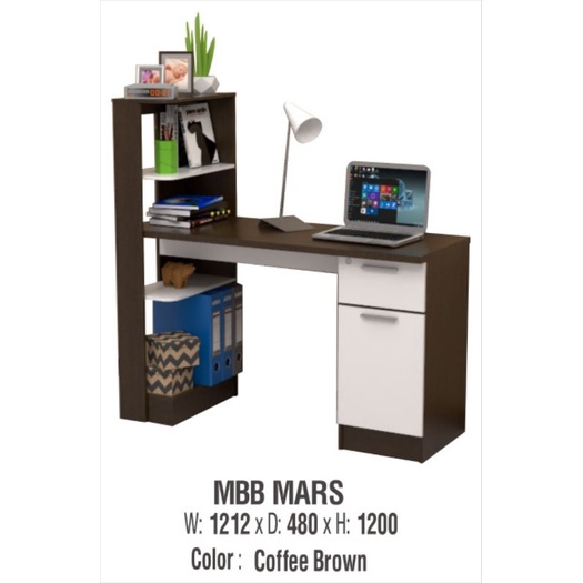 meja belajar meja tulis MBB MARS Brown (Palembang)