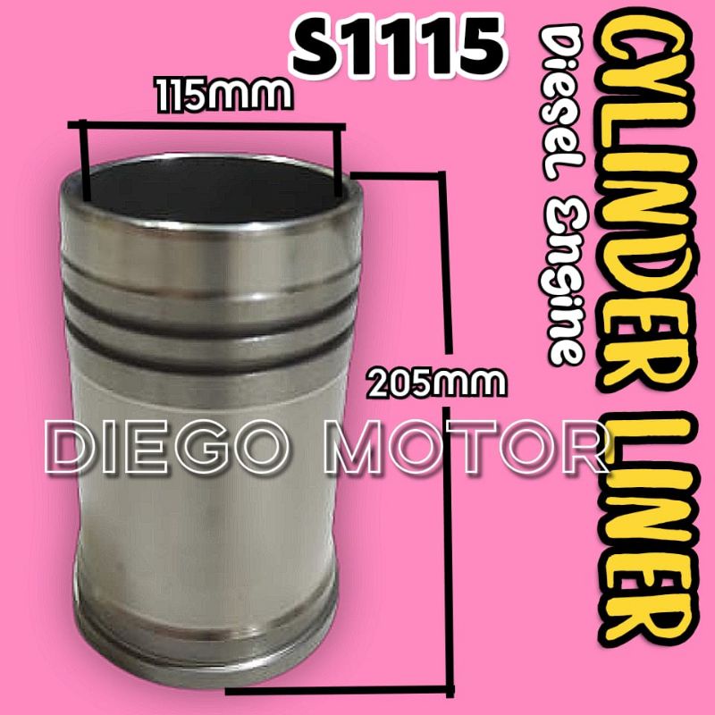 S1115 Cylinder Liner Foring Boringan Mesin Diesel Dongfeng 24PK