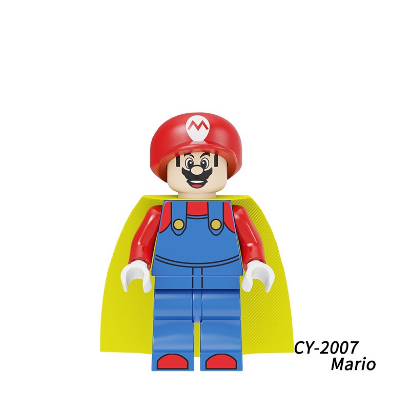 Blok Bangunan Penggemar Super Mario Hadiah Terbaik Untuk Penggemar Game Minifigures Peach Yoshi Luigi Mainan Angka Mini