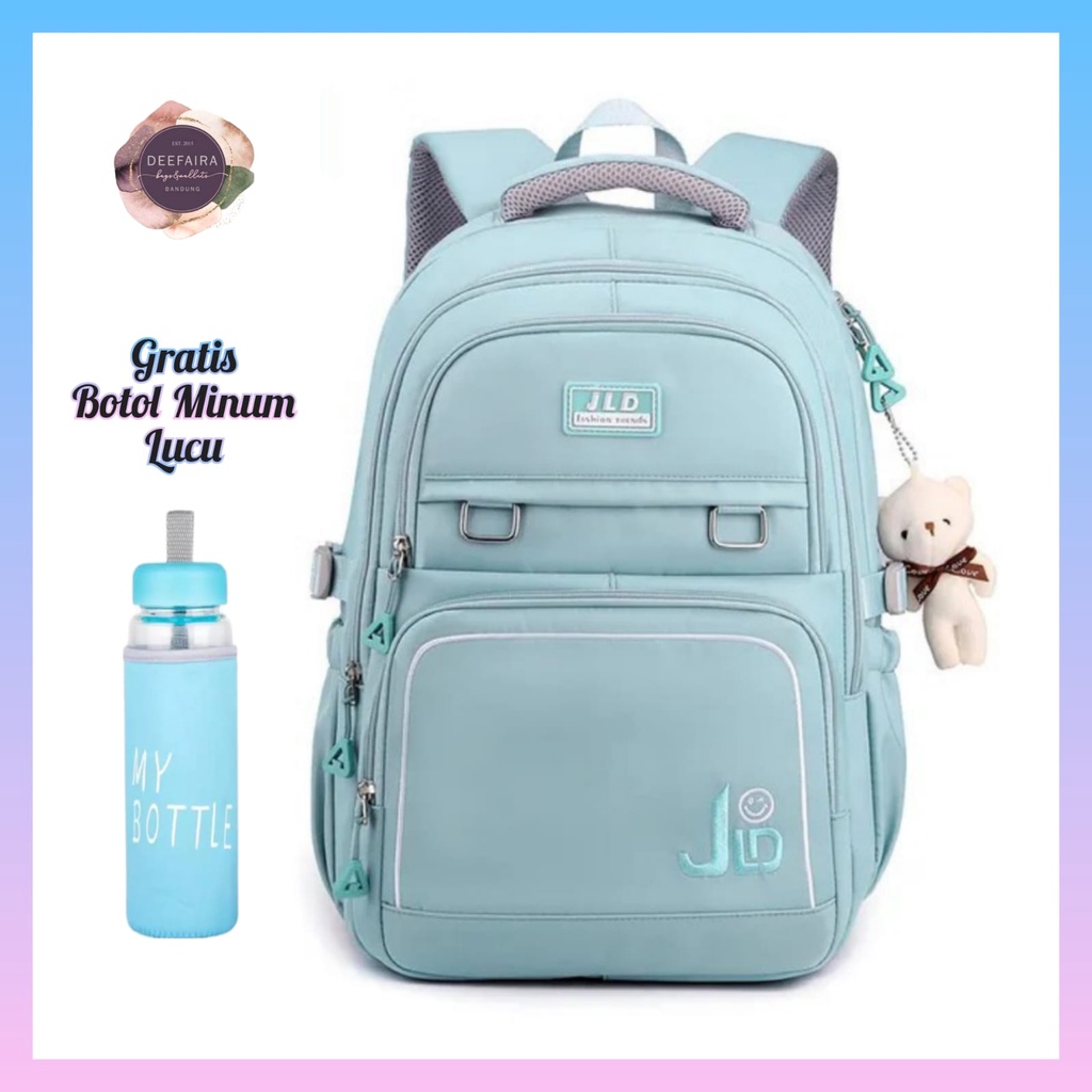 Tas Ransel Wanita Serbaguna Motif JBy060 Free Botol Minum Untuk Sekolah &amp; Kuliah