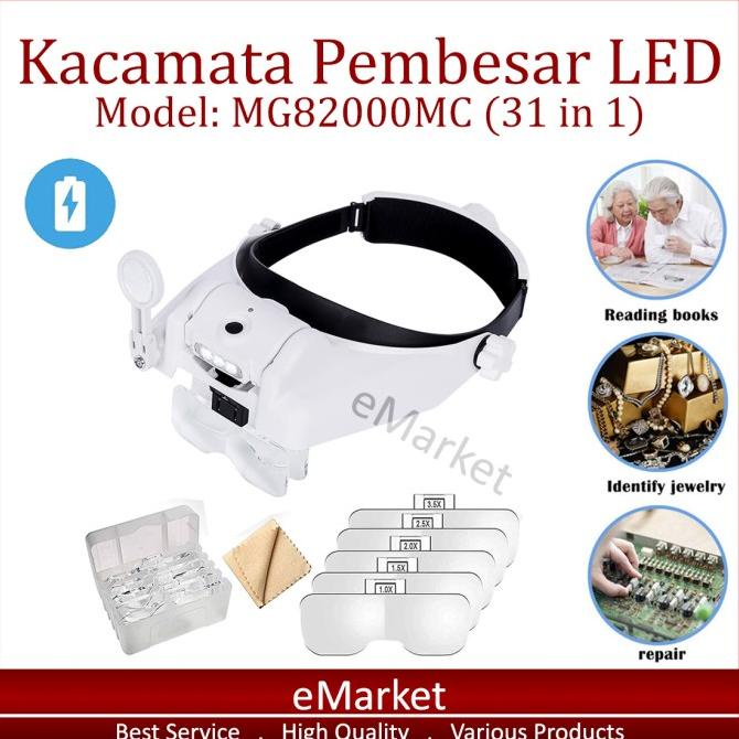 

Kacamata Pembesar LED MG82000MC / Kaca Mata Servis / Lampu Reparasi
