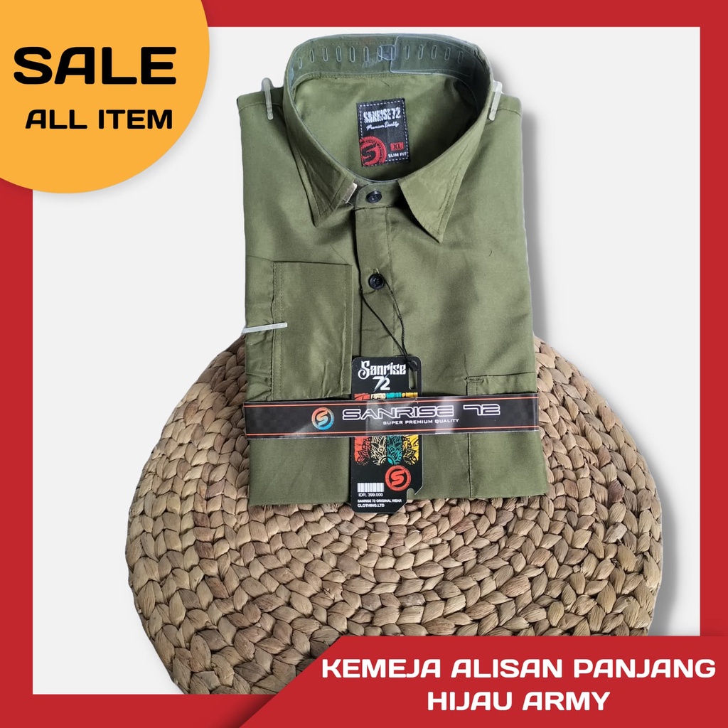 Kemeja alisan polos panjang pria/kemeja polos