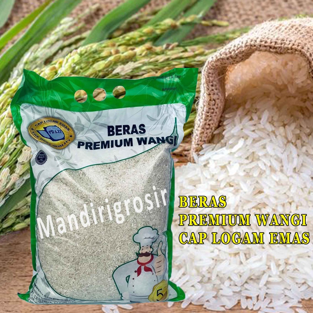 BERAS PREMIUM* WANGI* 5KG * CAP LOGAM EMAS