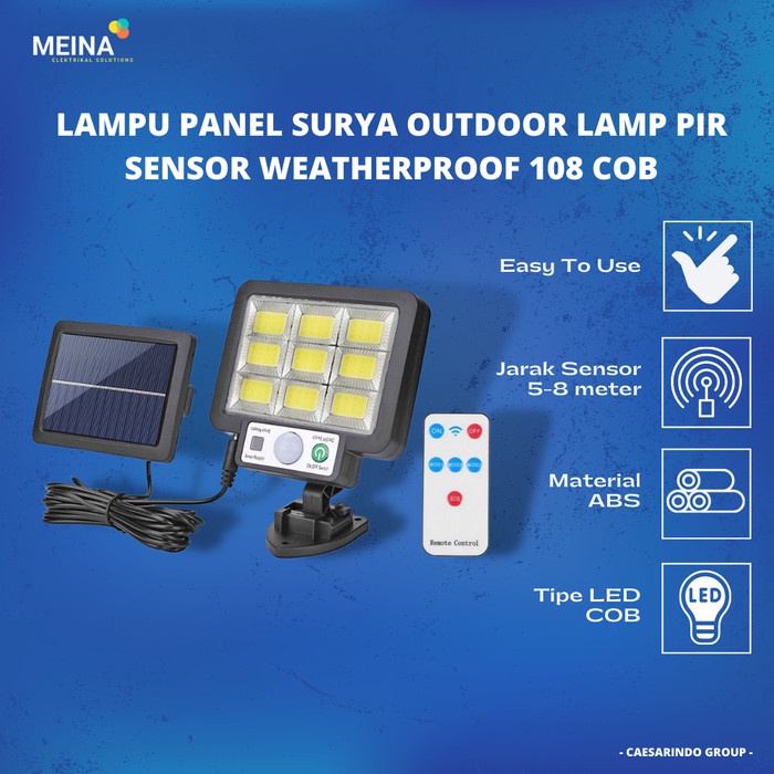 Terlaris Lampu Sorot Outdoor Indoor Tenaga Surya Solar Cell Lampu Dinding Cob