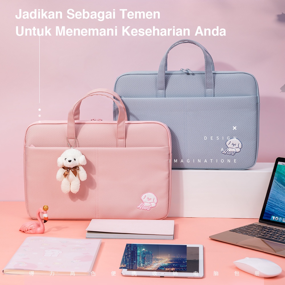 Tas Laptop 14 inch lapis dalam Busa Deli 63756 - Biru