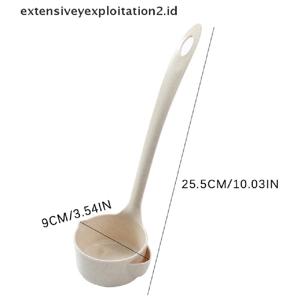 {NEW} 1pc Sendok Sup Gagang Jerami Gandum Sendok Pemisah Minyak Sup Colander Spoon.