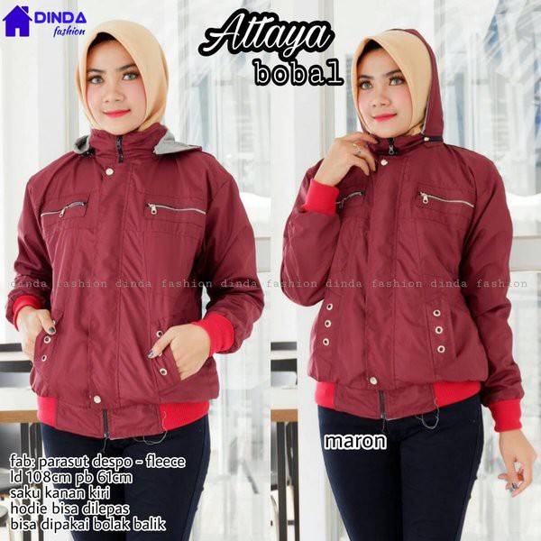 JAKET PARASUT BOBAL WANITA JUMBO LD 108 SAKU RING / BOBAL MOLLY / BOBAL TESSA terbaru kekinian