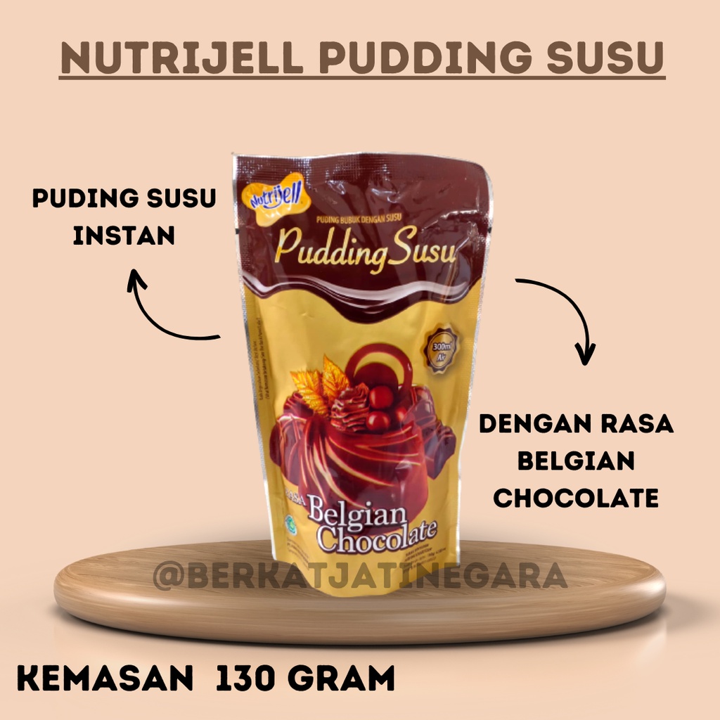 NUTRIJELL PUDDING SUSU KEMASAN 130 GRAM / PUDING SUSU BELGIAN CHOCOLAT/CTN