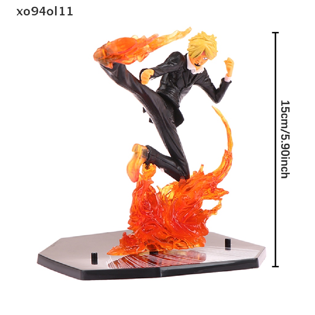 Xo 15 cm Anime One Piece Sanji Patung Hitam Kaki Api Versi Pertempuran Pvc Koleksi Onepiece Action Figure Model Mainan Hadiah OL