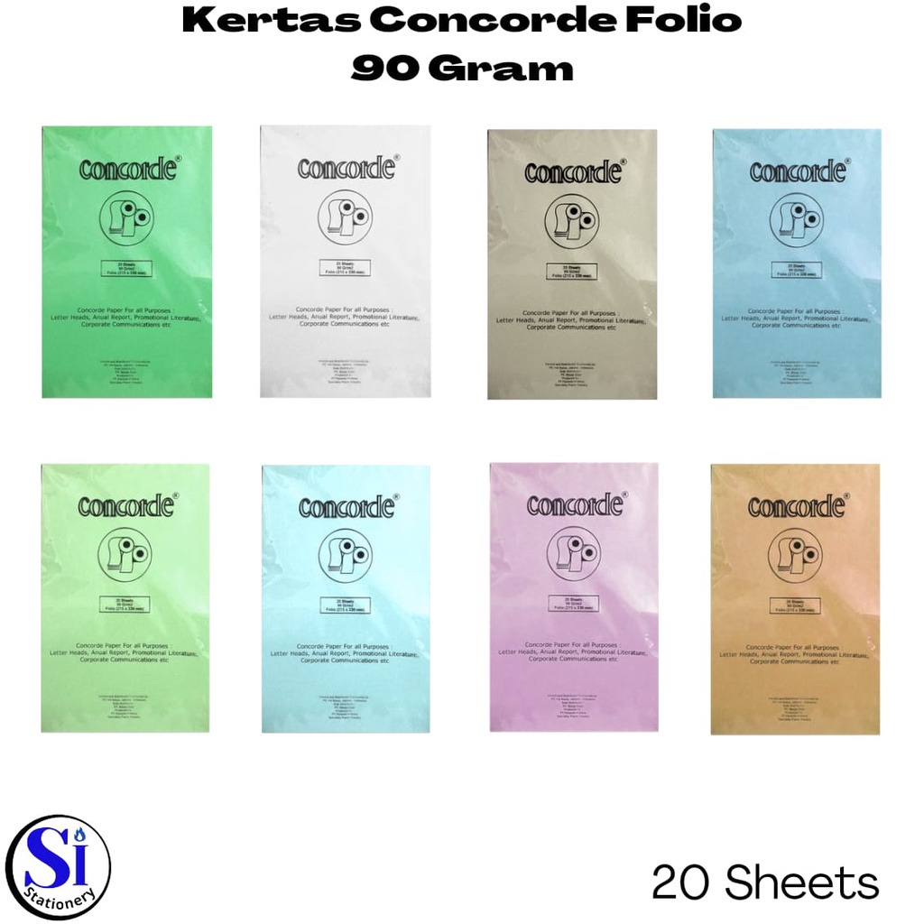 

Kertas Concorde F4/Folio 90Gr 20Sheets