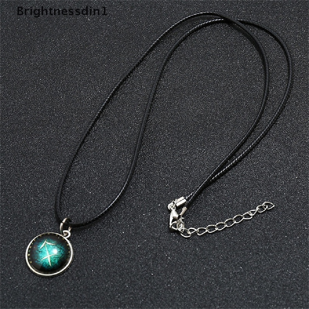 [Brightnessdin1] 12stelasi Tanda Manik-Manik Bercahaya Liontin Kalung Untuk Wanita Pria Kristal Choker Beruntung Fashion Perhiasan Rantai Butik