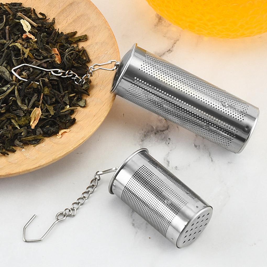 Tea Infuser Stainless Steel Teko Longgar Daun Saringan Ketel Rempah Filter Herbal Perendam Alat Rantai Kolom Dapur