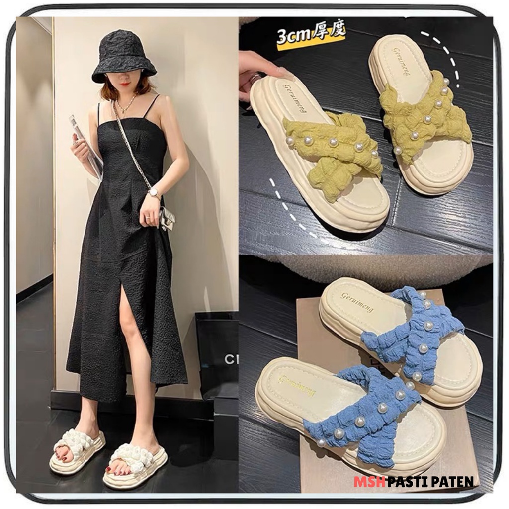 Sandal Selop Silang Tebal import Wanita Sandal Tebal Empuk Dipakai
