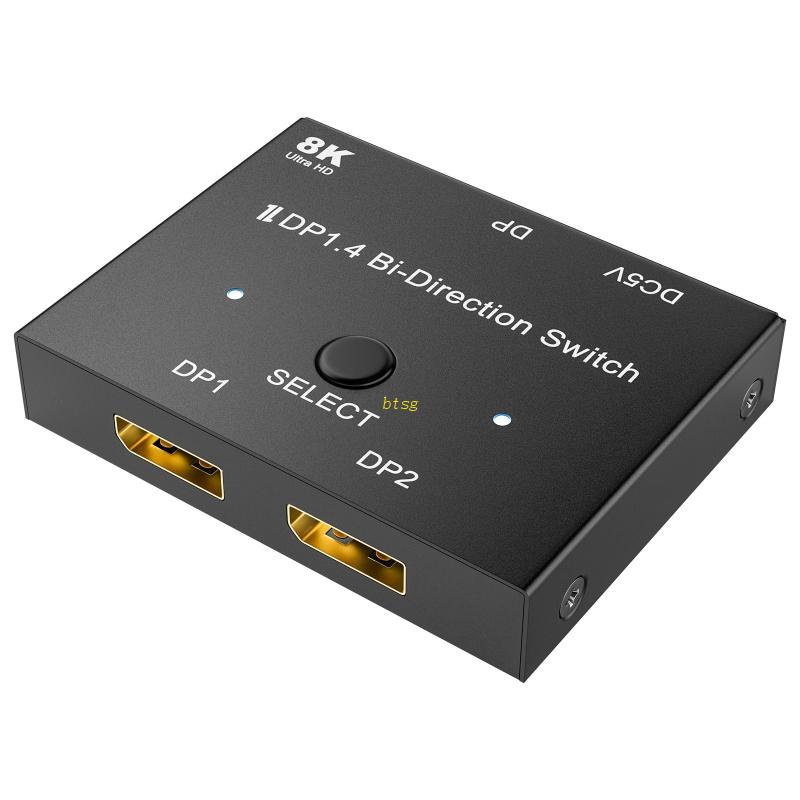 Btsg DisplayPort 8K DP 1.4 Switch Bi-Directional 2in1Out 8K 30Hz 4K 120Hz Splitter Converter Untuk Berbagai Sumber Dan Dis