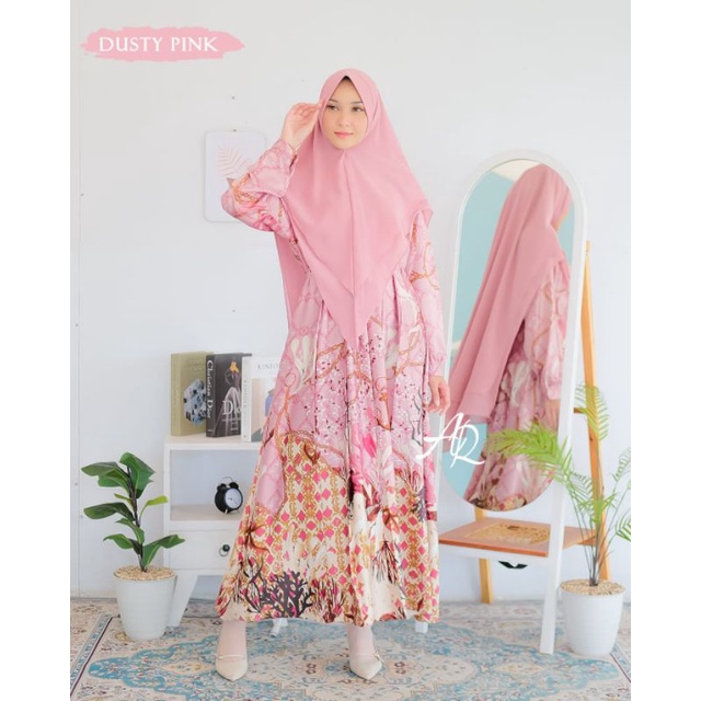 Haneen Set Syar'i Label Ayyara / Gamis Armani Silk / Gamis Set Hijab