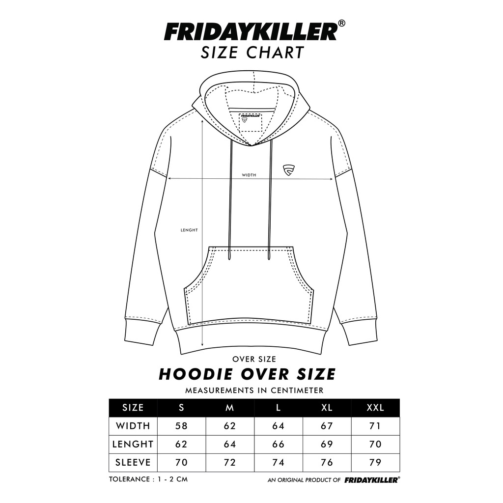 JACKET HOODIE FRIDAY KILLER OVER SIZE | CLOUD HART BLACK