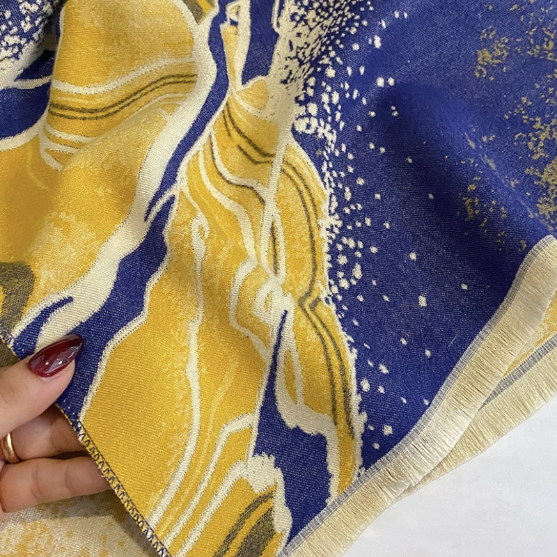 Syal &quot;Wave&quot; 65 x 190 Motif Anggun yang mewah Bahan High Grade Cashmere Immitation