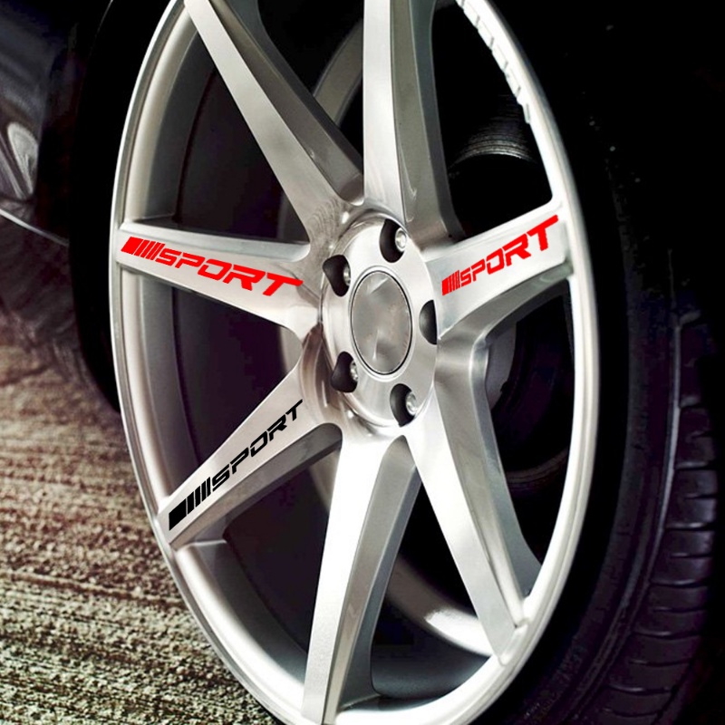 4pcs Stiker Hub Roda Mobil Aksesoris/Strip Dekorasi Velg Ban Untuk Truk SUV Self-adhesive Tahan Air Mengemudi Stiker