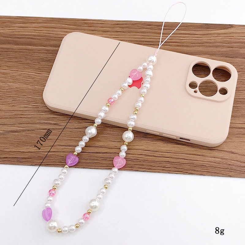 Rantai Manik-Manik Mutiara Baroque Tidak Teratur Untuk iPhone Android OPPO VIVO Huawei Xiaomi Redmi Samsung Semua Ponsel Earphone Case Cover Anti Hilang Gelang Tangan