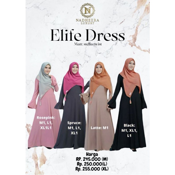 ELIFE BASIC DRESS NADHEERA LUXURY