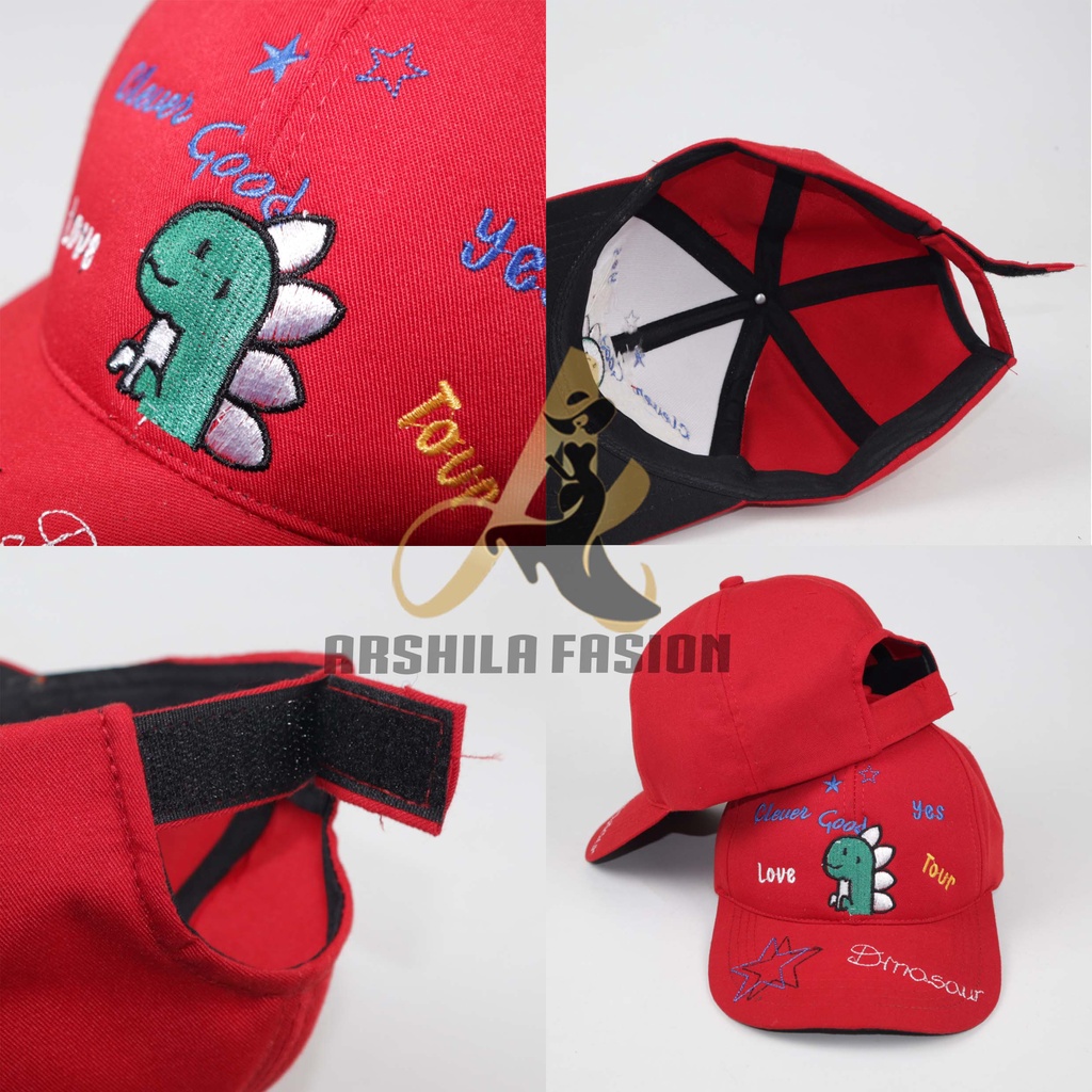 TOPI BASEBALL ANAK LAKI LAKI PEREMPUAN BORDIR DINO TYREX002