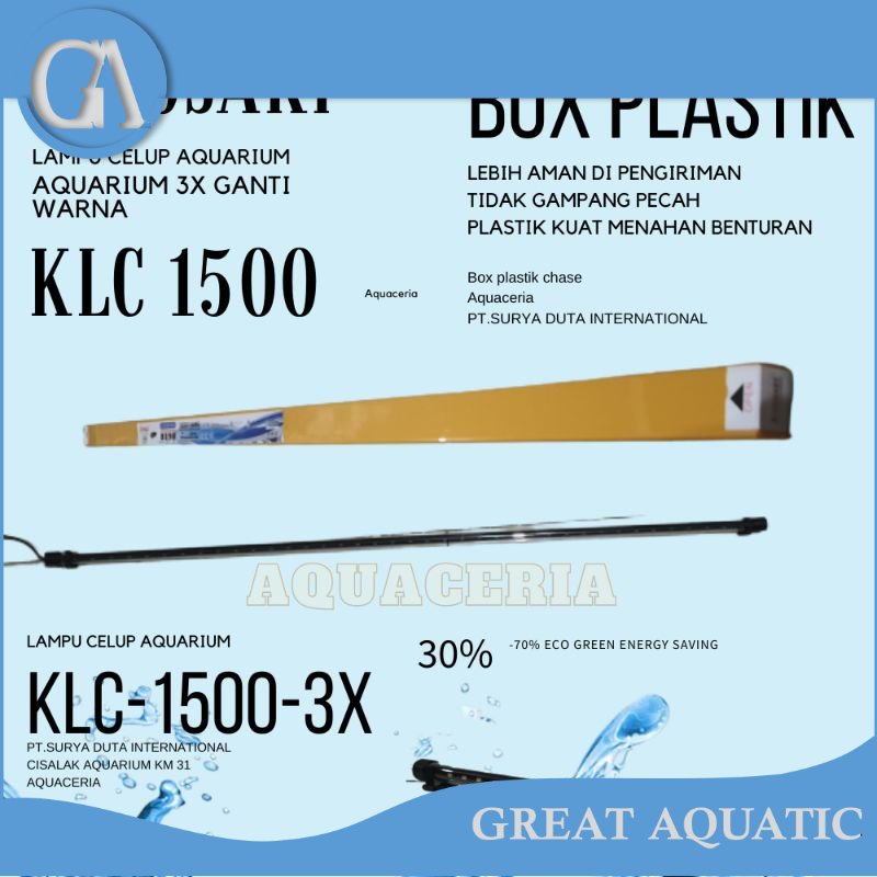 Lampu celup aquarium 1,5 Meter Kiyosaki klc 1500 3 x ganti mode warna Lampu LED aquarium