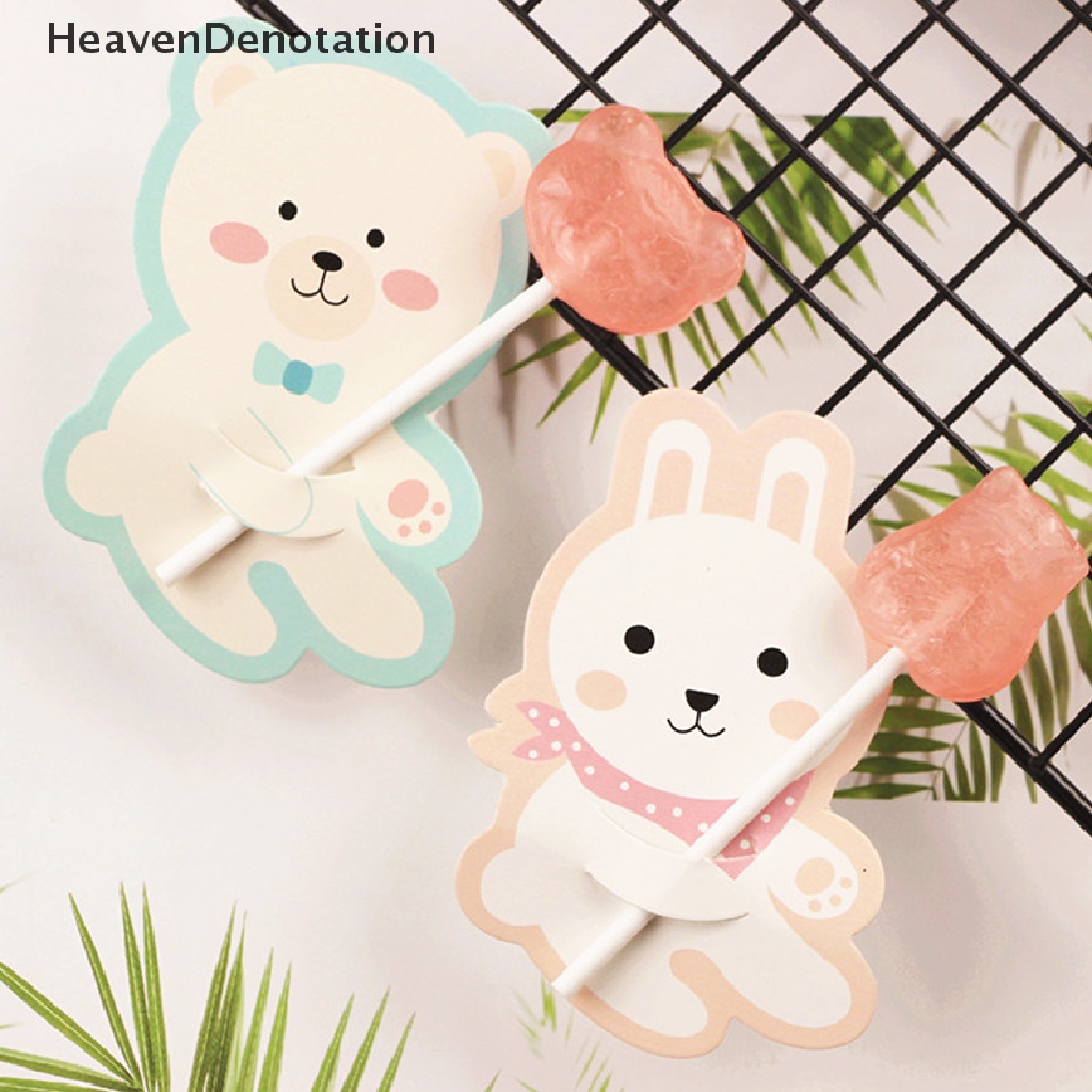 [HeavenDenotation] 5 / 10Pcs Cartoons Lollipop Cards Cute Candy Decorative Card Christmas Gift HDV