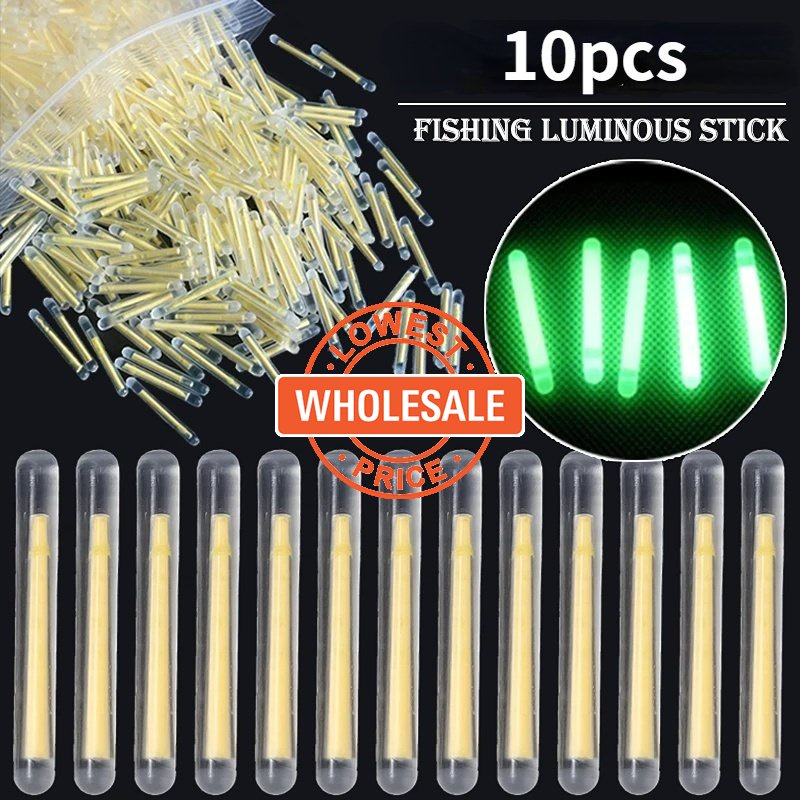 [Harga Grosir] 2per5/10Pcs Lightstick Neon Portabel Kualitas Tinggi Malam Memancing Float Rod Glow Stick Memancing Mengapung Lampu Tongkat Aksesoris Self-luminous