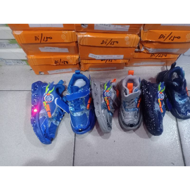 sepatu anak cowok import premium LED sport fhasion terbaru termurah