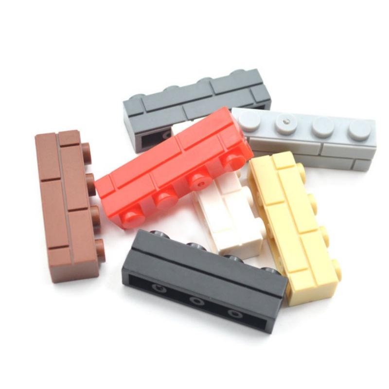 100g50+/ PCS Dinding Bata Partikel Blok Bangunan Aksesoris Castle Building Block Mainan Hadiah 1x4 Dinding Bata Tembok Pagar