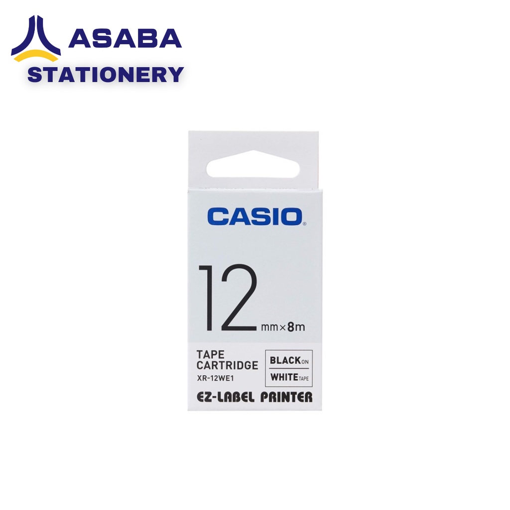 

Asaba Stationery - Label Tape Printer Casio XR-12WE1 Putih Hitam - 12mm