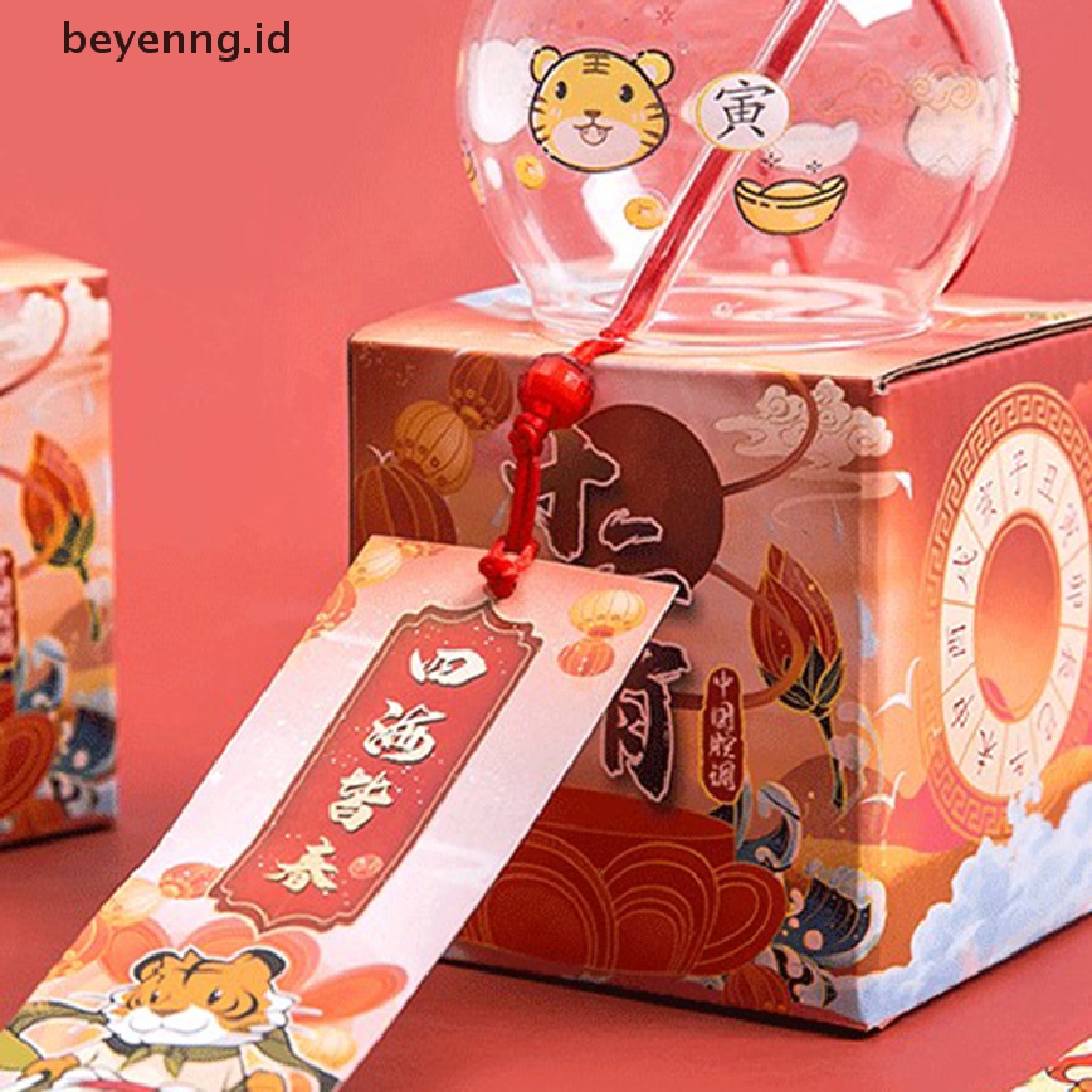 Beyen 1pc 1pc Kreatif Jepang Style Hibiscus Decor Pattern Kaca Gantung Lonceng Angin ID