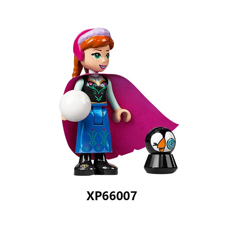 Anna Elsa Frozen Minifigures Disney Christopher Olaf Cloth Princess Series Anak Perempuan Miniatur Boneka Susun Mainan