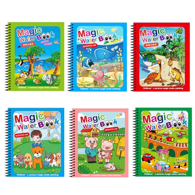 [M7] MAGIC WATER BOOK / BUKU AJAIB MEWARNAI / BOOK WATER / WATER DRAWING / BUKU AJAIB + INVISIBLE INK PEN