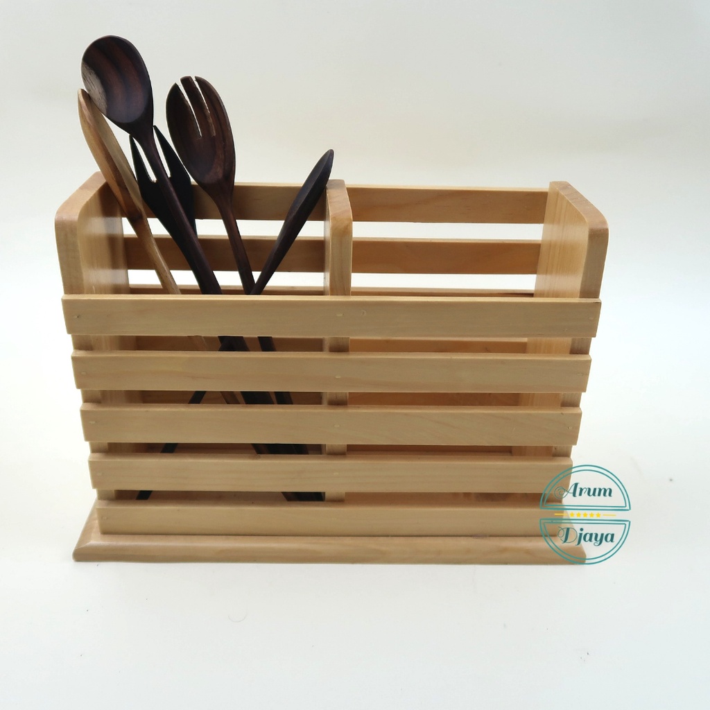 Tempat Sendok Kayu Aesthetic Wadah Sendok Rak Sendok Meja Tempat Sendok Unik Rak Sendok